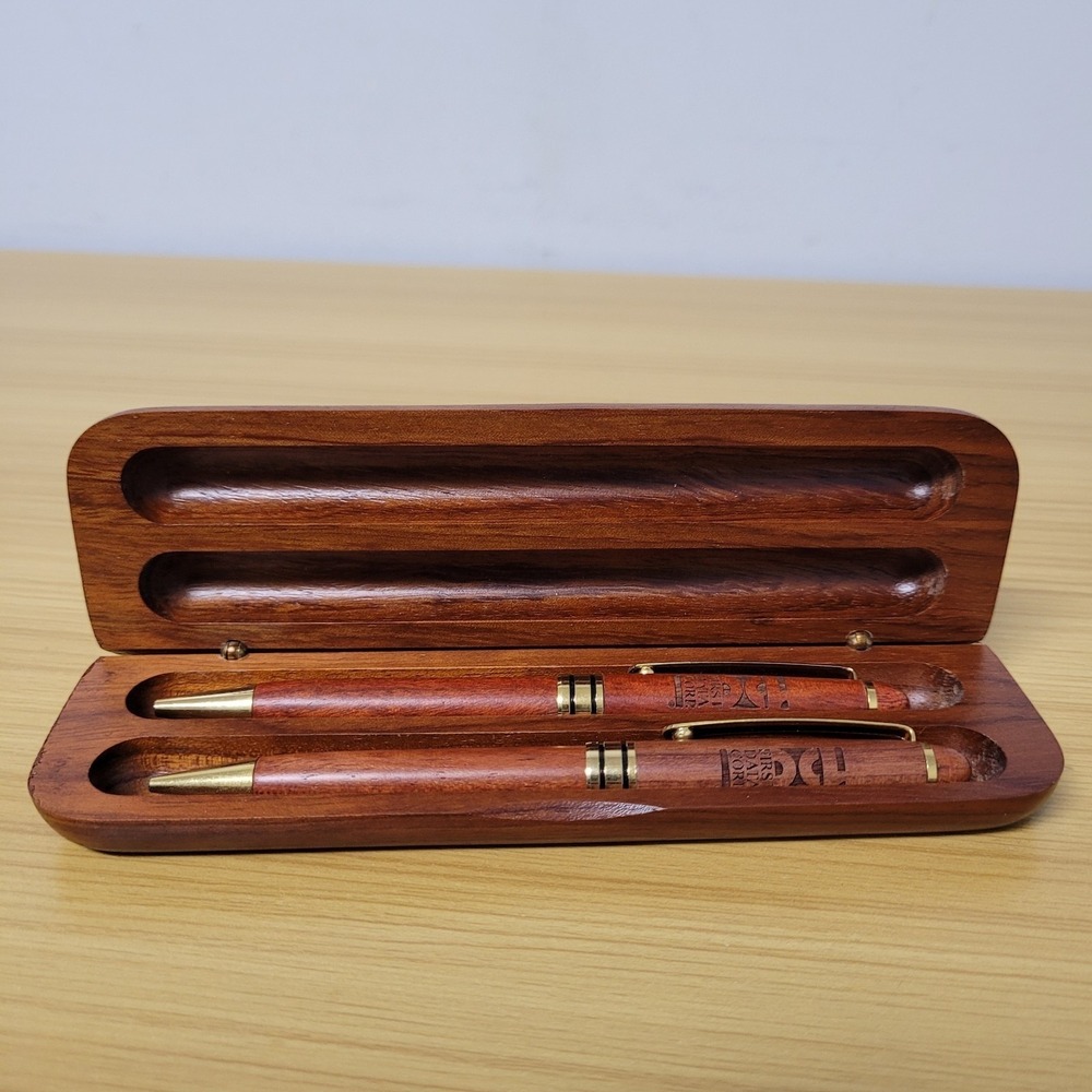 Rosewood Ballpoint Pen Pencil‎ Set First Data Corp with Case